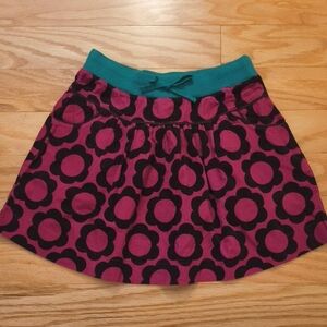Mini Boden, Magenta & Teal Floral A-Line Corduroy Skirt, Size 9/10 EUC